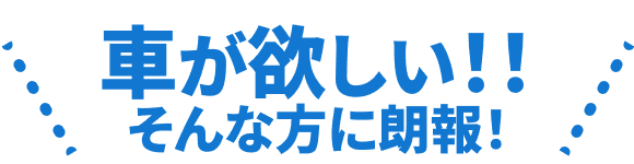 車が欲しい！！そんな方に朗報！