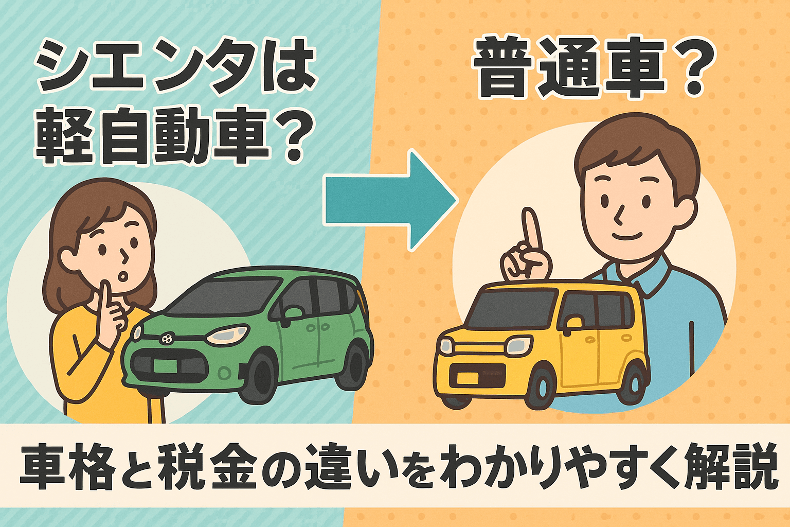 タイトル画像:シエンタは軽自動車?普通車?車格と税金の違いをわかりやすく解説
