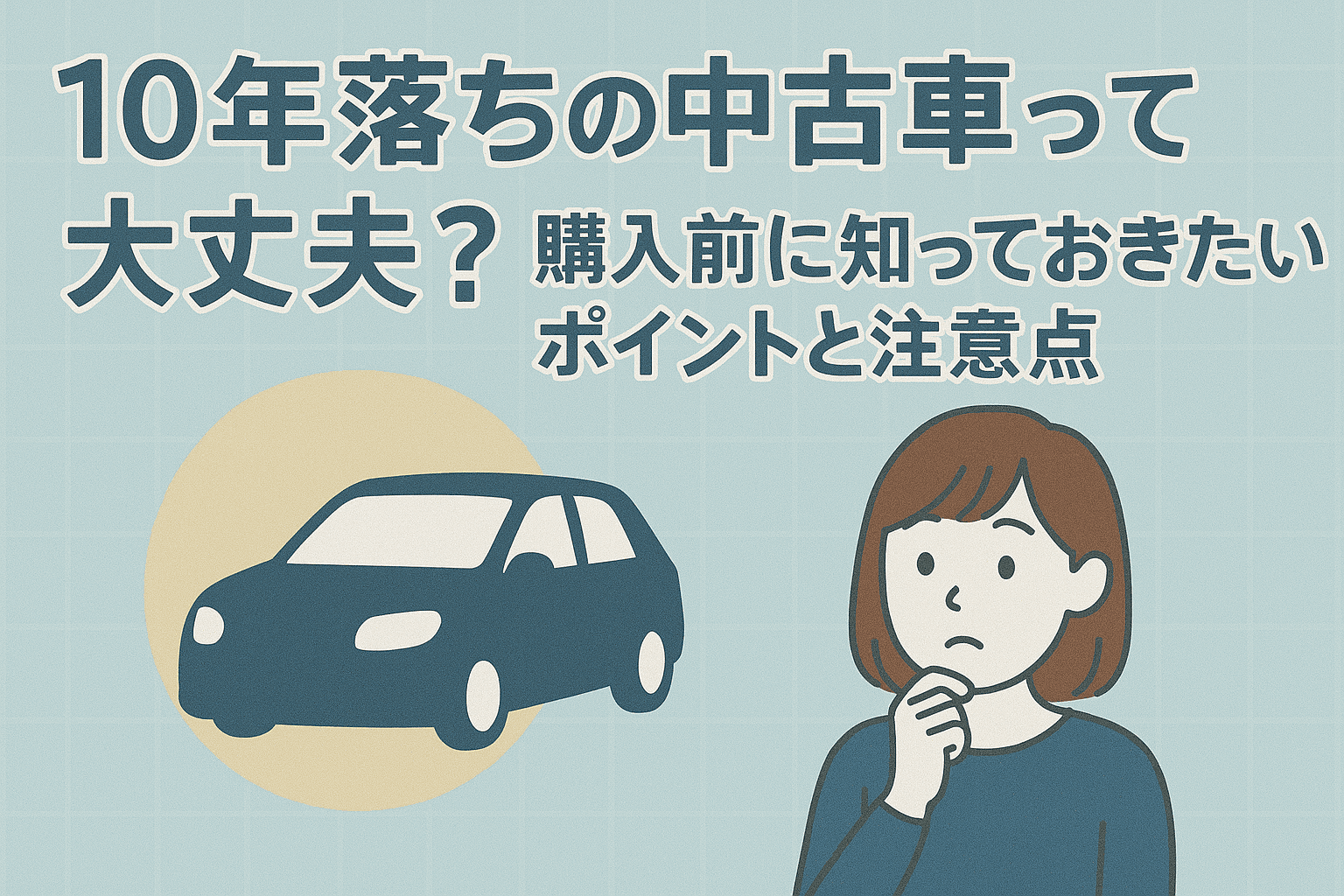 タイトル画像:10年落ちの中古車って大丈夫?購入前に知っておきたいポイントと注意点