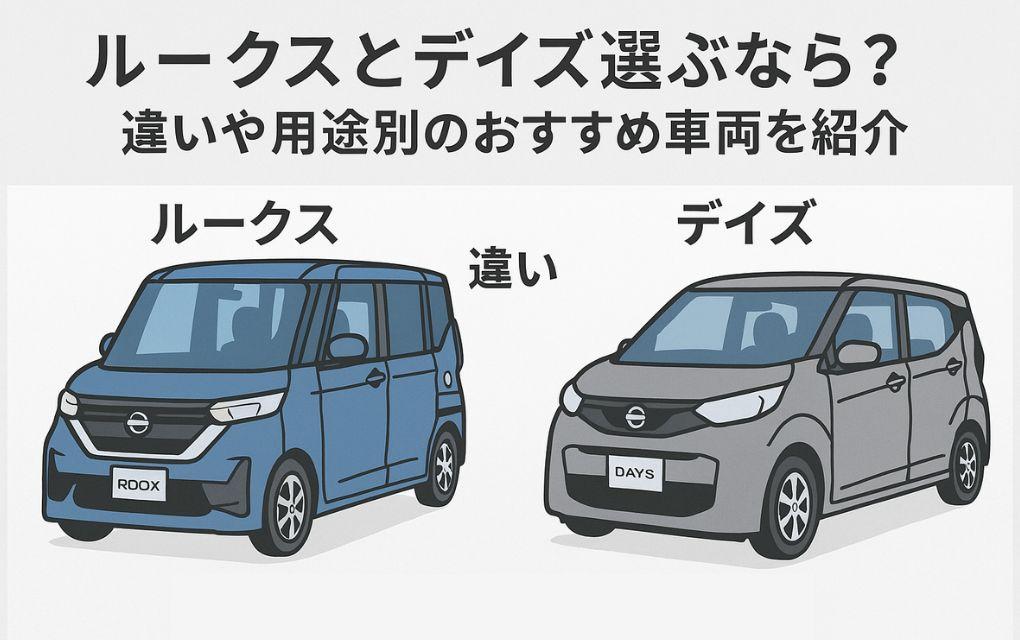 タイトル画像:ルークスとデイズの違いを表と画像で確認!用途別のおすすめ車両も紹介