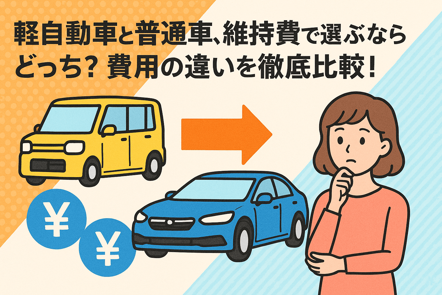 タイトル画像:軽自動車と普通車、維持費で選ぶならどっち?費用の違いを徹底比較!