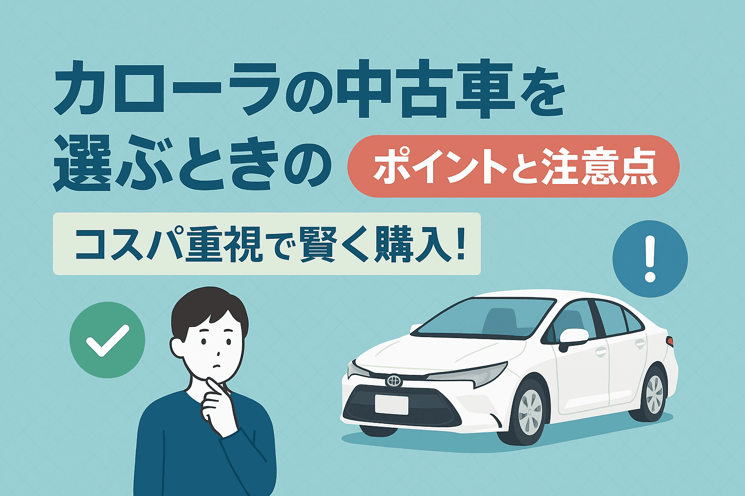 タイトル画像:カローラの中古車を選ぶときのポイントと注意点|コスパ重視で賢く購入!