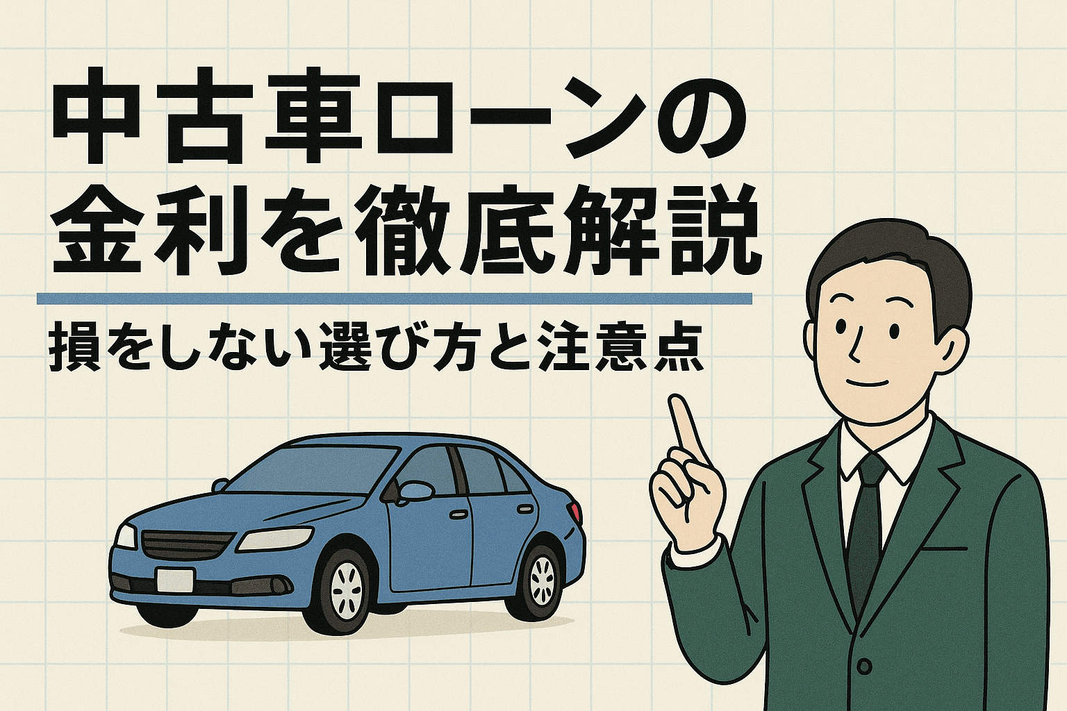 タイトル画像:中古車ローンの金利を徹底解説|損をしない選び方と注意点
