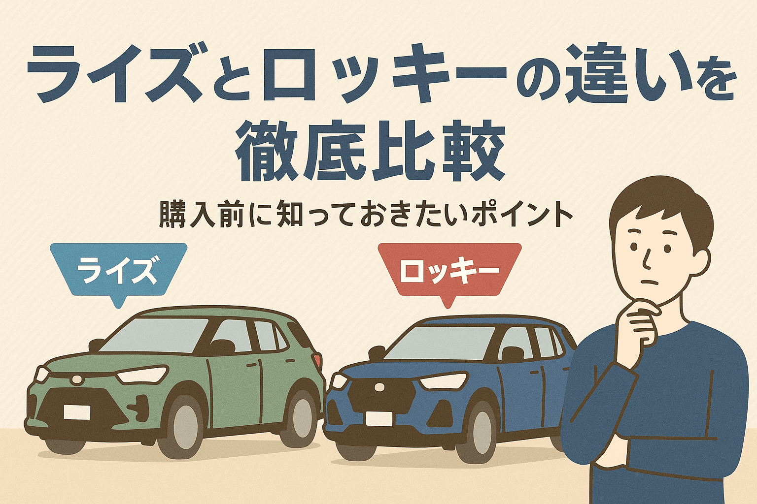 タイトル画像:ライズとロッキーの違いを徹底比較|購入前に知っておきたいポイント