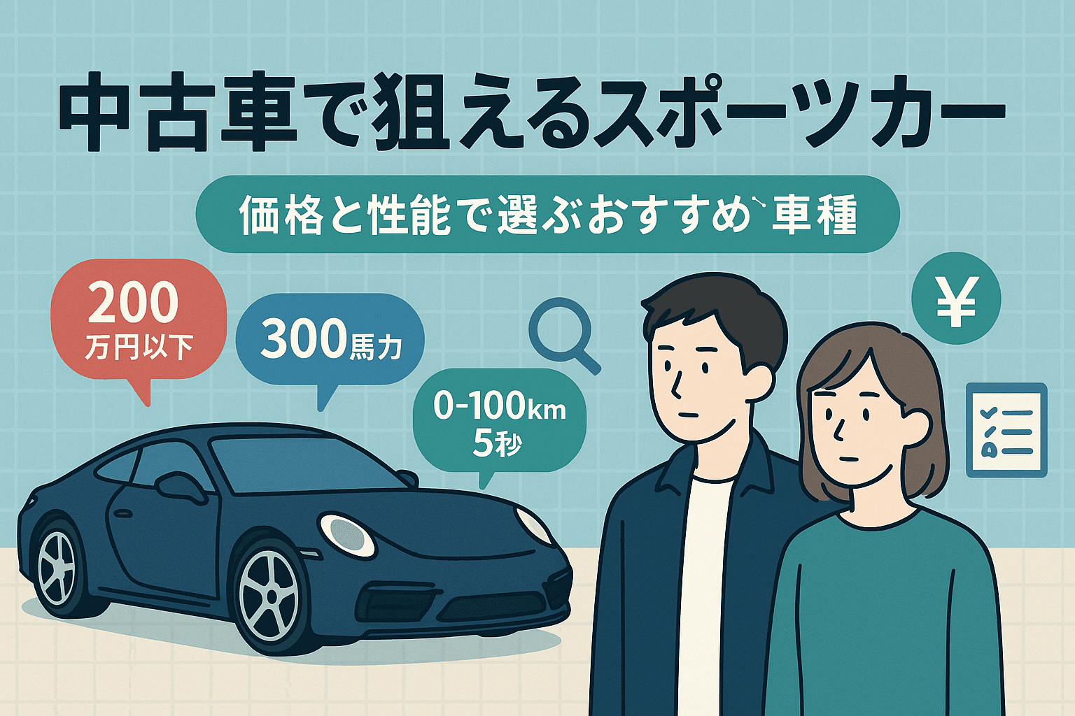 タイトル画像:中古車で狙えるスポーツカー特集|価格と性能で選ぶおすすめ車種