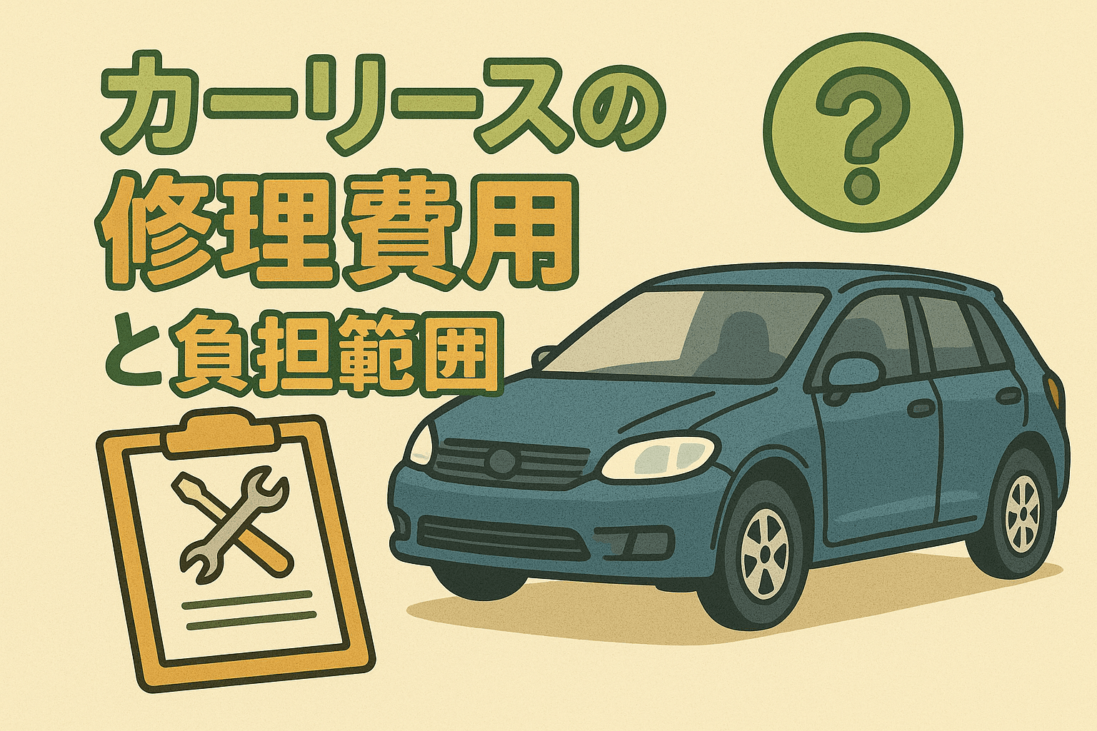 タイトル画像:カーリースの修理費用と負担範囲を徹底解説