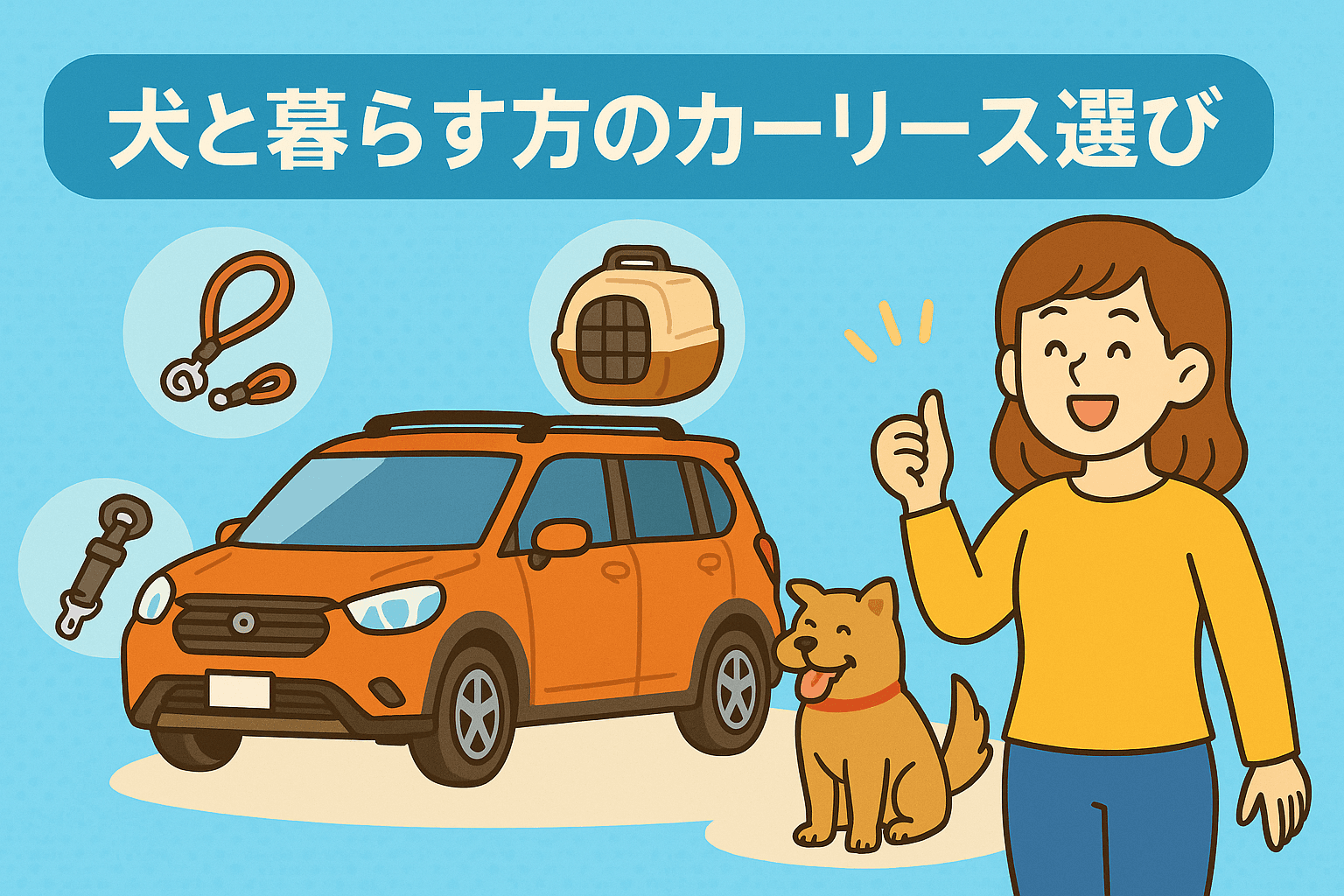 タイトル画像:犬と暮らす方のカーリース選び。ペット可の車を探すポイントと注意点