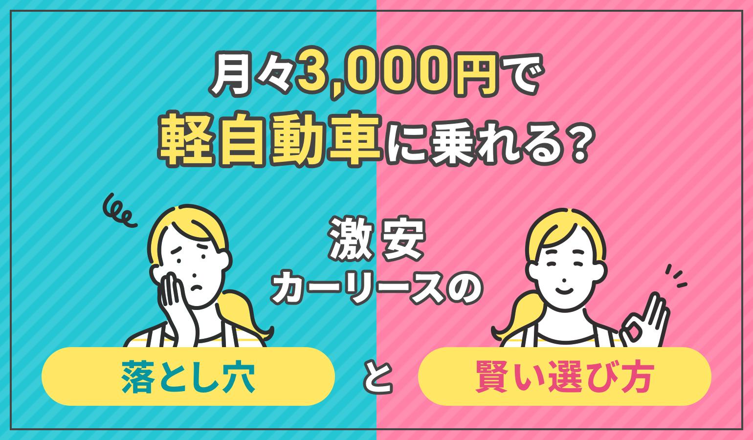 タイトル画像:月々3000円の軽自動車カーリースは安全?安さの秘密や落とし穴を解説
